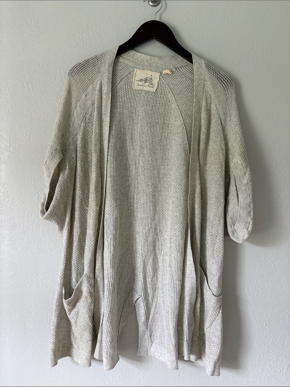 Angel of the north anthropologie Light Gray Open-Front Womenβs Cardigan Sweater